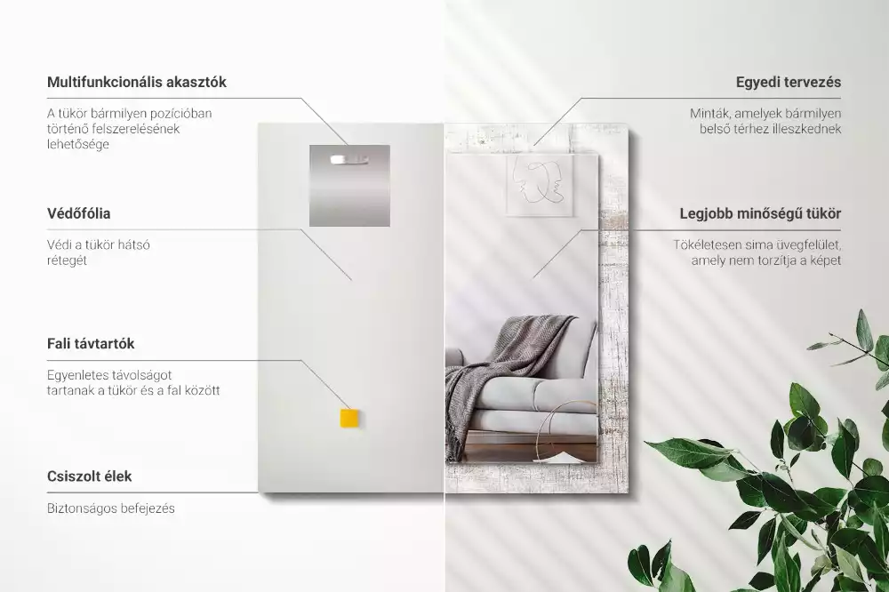 Obdélníkové dekorační zrcadlo Staré dřevo