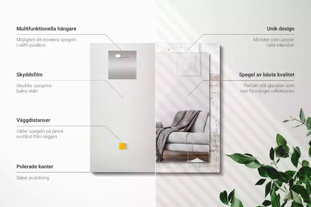 Obdélníkové dekorační zrcadlo Staré dřevo