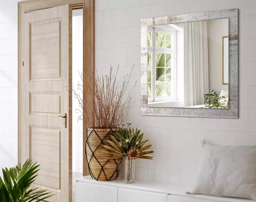 Obdélníkové dekorační zrcadlo Staré dřevo
