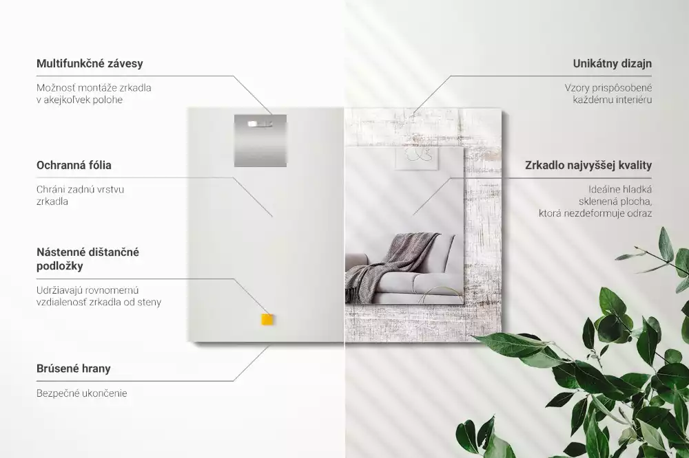 Obdélníkové dekorační zrcadlo Staré dřevo