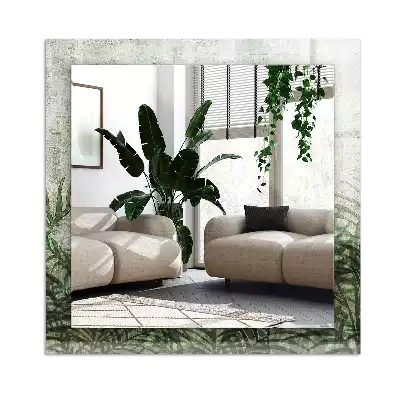 Obdélníkové dekorační zrcadlo Zelené listy kapradí