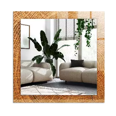 Obdélníkové dekorační zrcadlo Průřez kmenem stromu s letokruhy