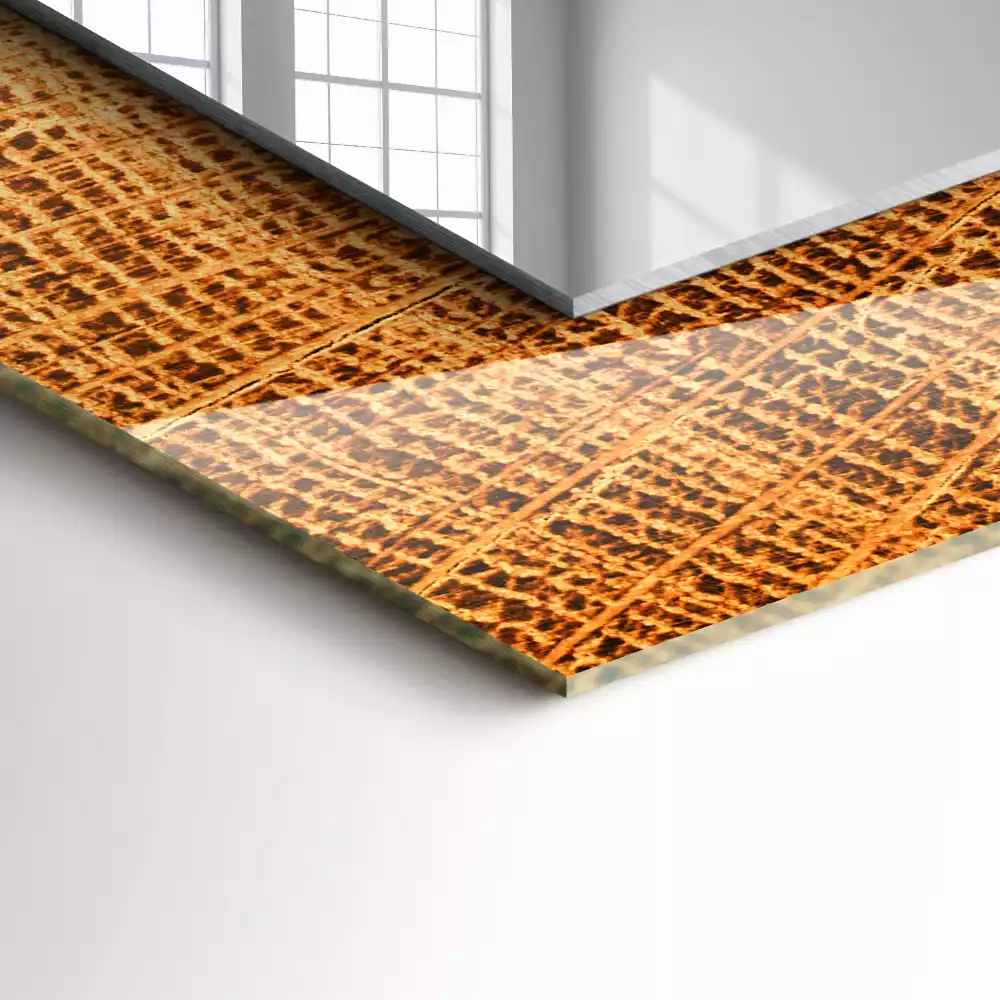 Obdélníkové dekorační zrcadlo Průřez kmenem stromu s letokruhy