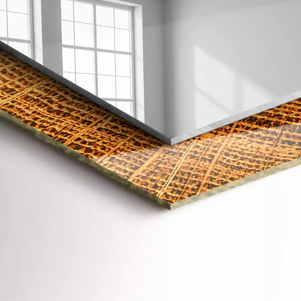 Obdélníkové dekorační zrcadlo Průřez kmenem stromu s letokruhy