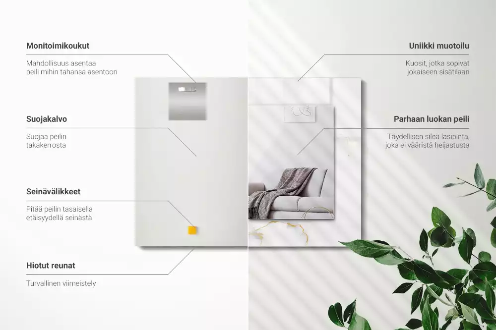 Obdélníkové dekorační zrcadlo Bílý mramorový vzor