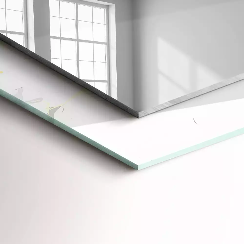 Obdélníkové dekorační zrcadlo Bílý mramorový vzor