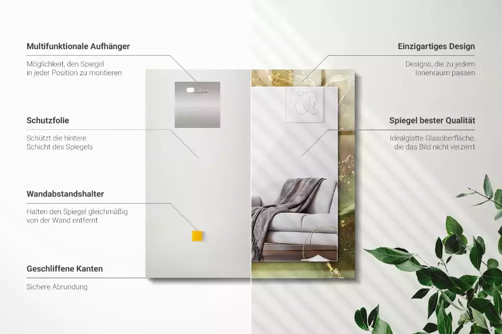 Obdélníkové dekorační zrcadlo Abstraktní umění