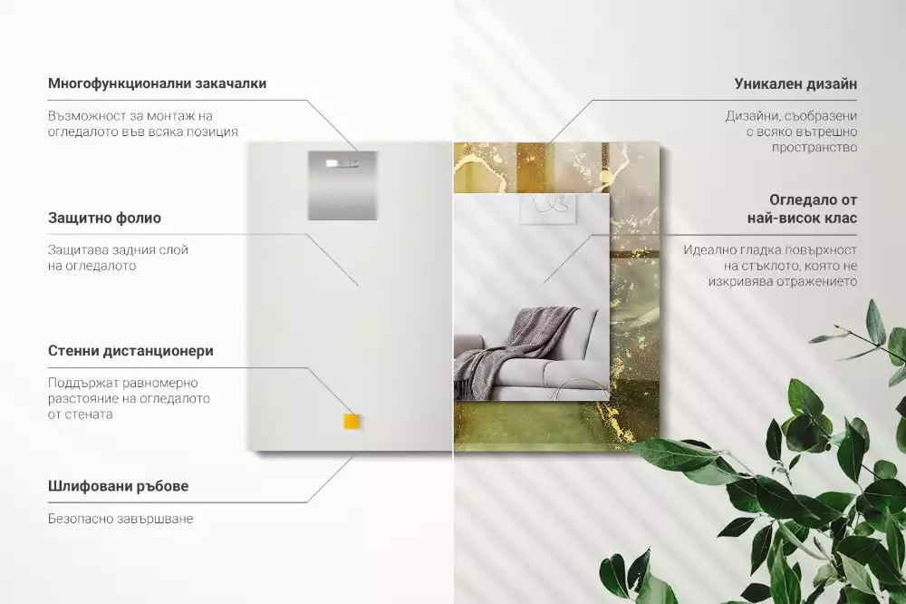 Obdélníkové dekorační zrcadlo Abstraktní umění