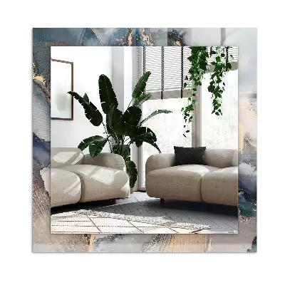 Obdélníkové dekorační zrcadlo Abstraktní modré umění