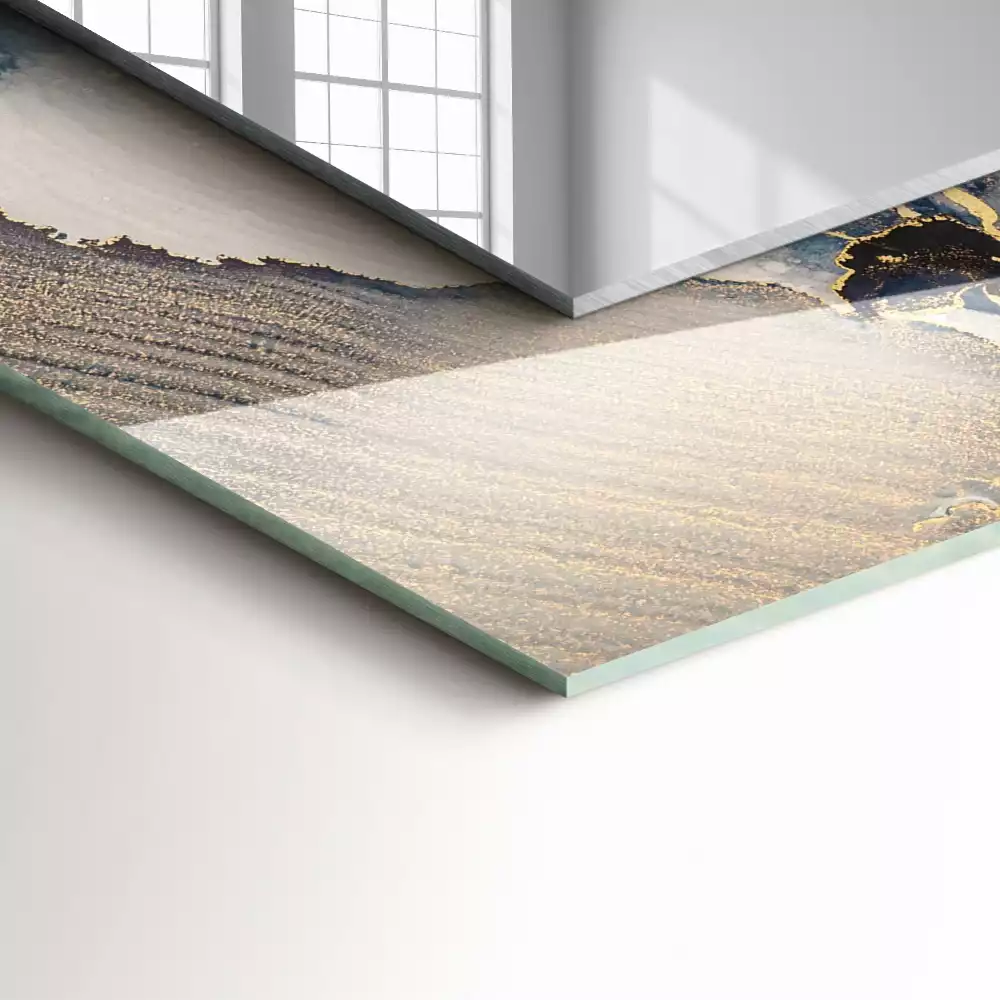 Obdélníkové dekorační zrcadlo Abstraktní modré umění