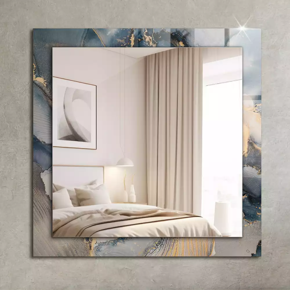 Obdélníkové dekorační zrcadlo Abstraktní modré umění