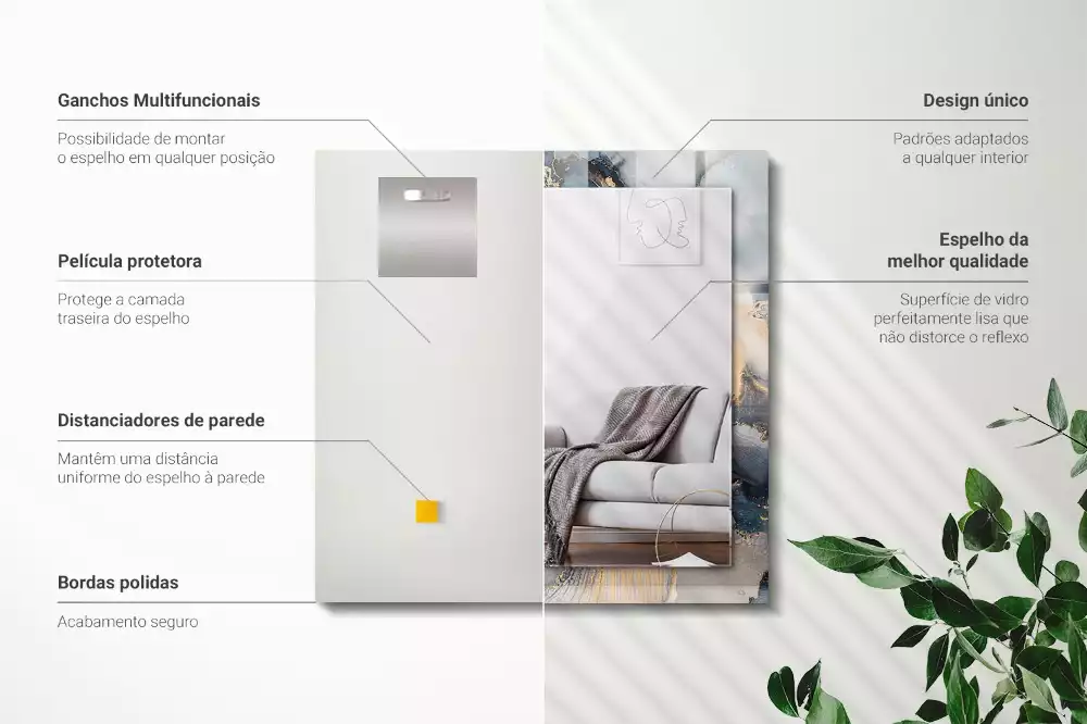 Obdélníkové dekorační zrcadlo Abstraktní modré umění