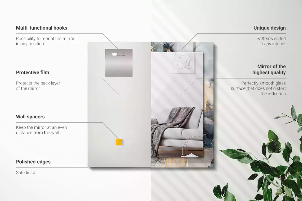 Obdélníkové dekorační zrcadlo Abstraktní modré umění