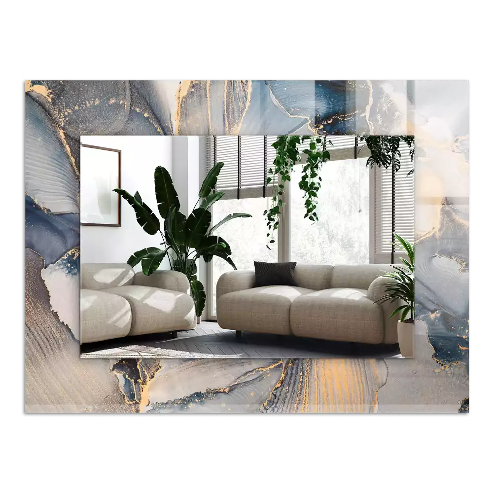 Obdélníkové dekorační zrcadlo Abstraktní modré umění