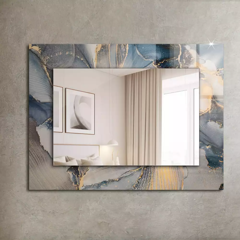 Obdélníkové dekorační zrcadlo Abstraktní modré umění