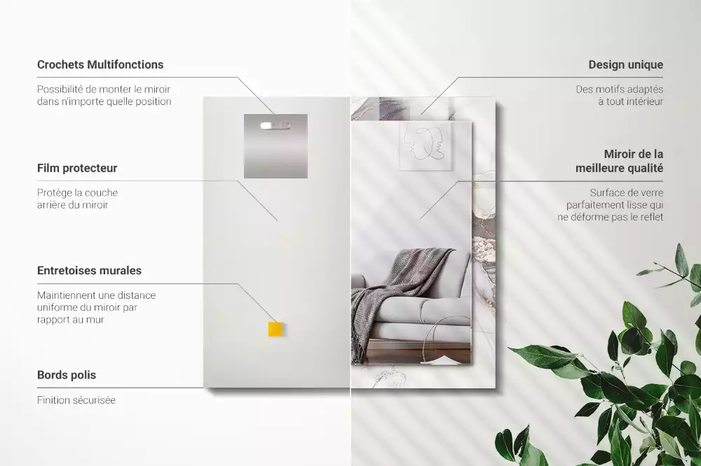 Obdélníkové dekorační zrcadlo Abstraktní mramorové umění