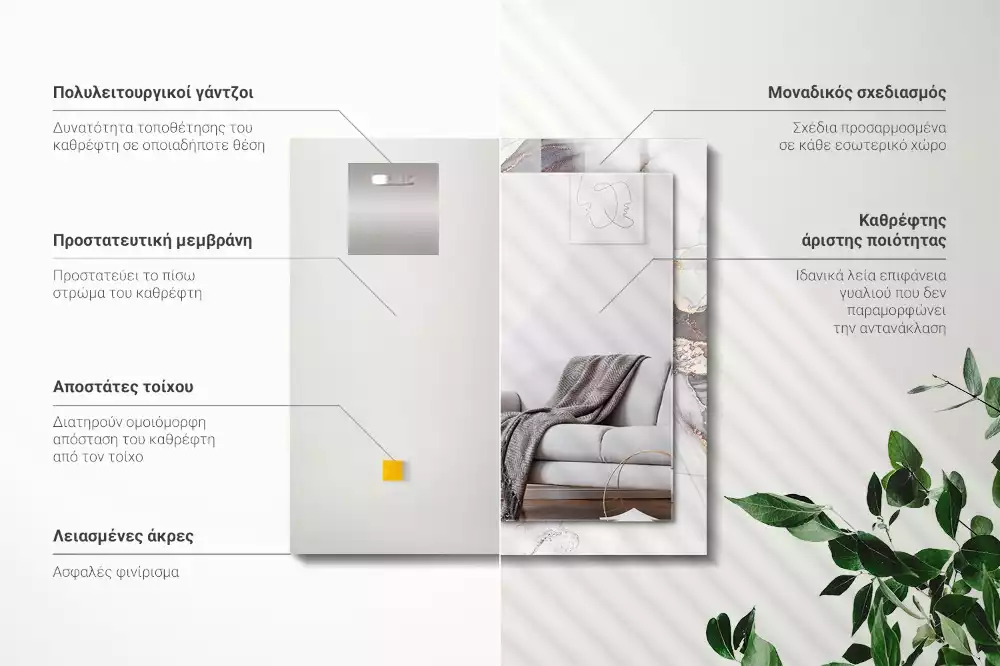 Obdélníkové dekorační zrcadlo Abstraktní mramorové umění