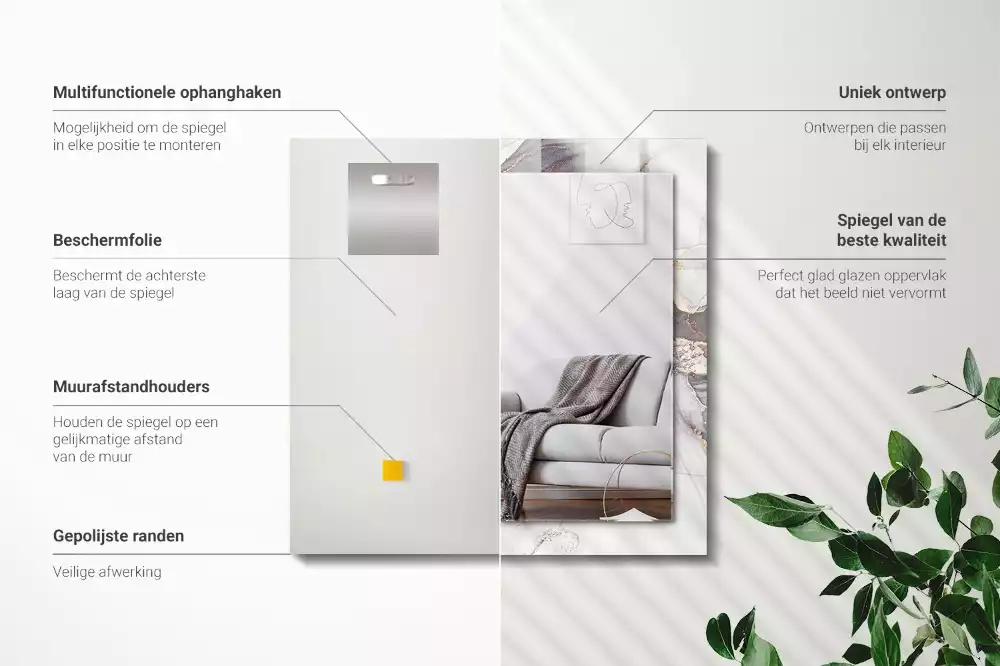 Obdélníkové dekorační zrcadlo Abstraktní mramorové umění