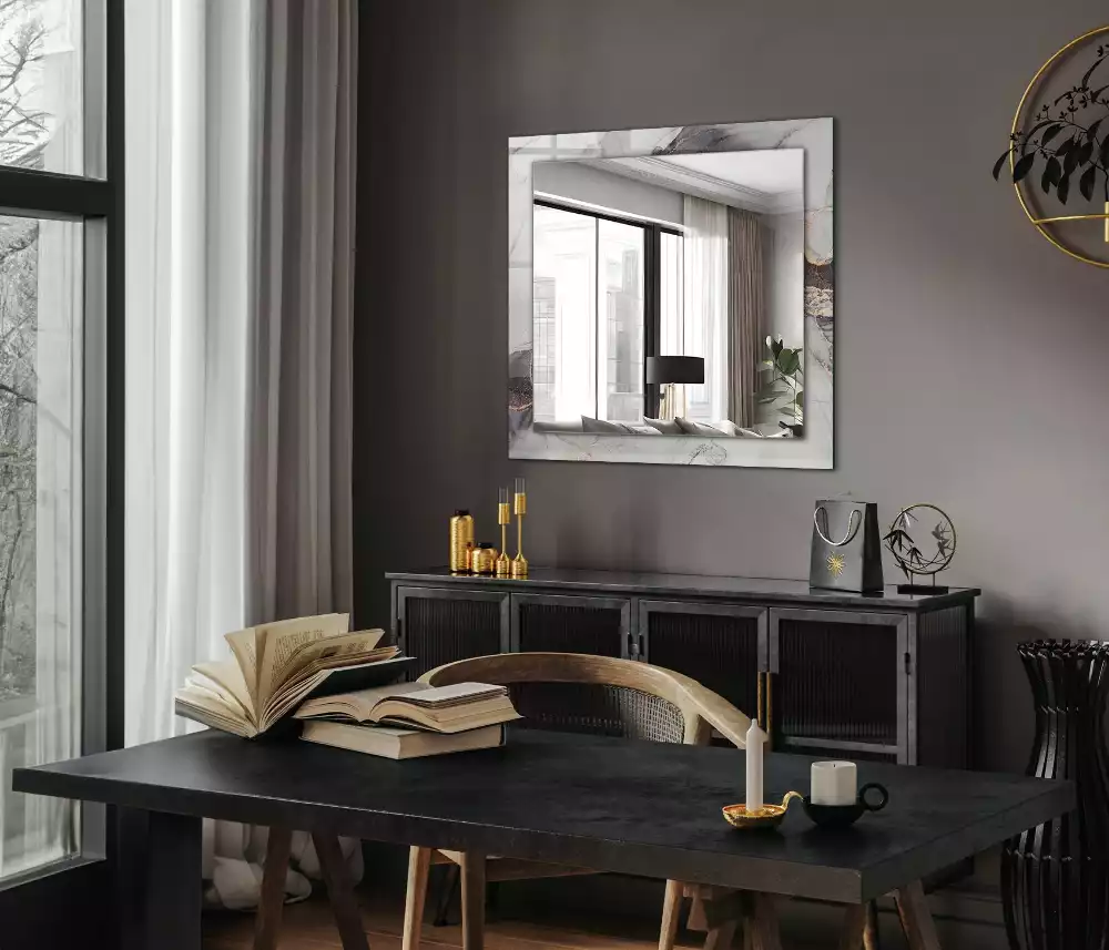 Obdélníkové dekorační zrcadlo Abstraktní mramorové umění