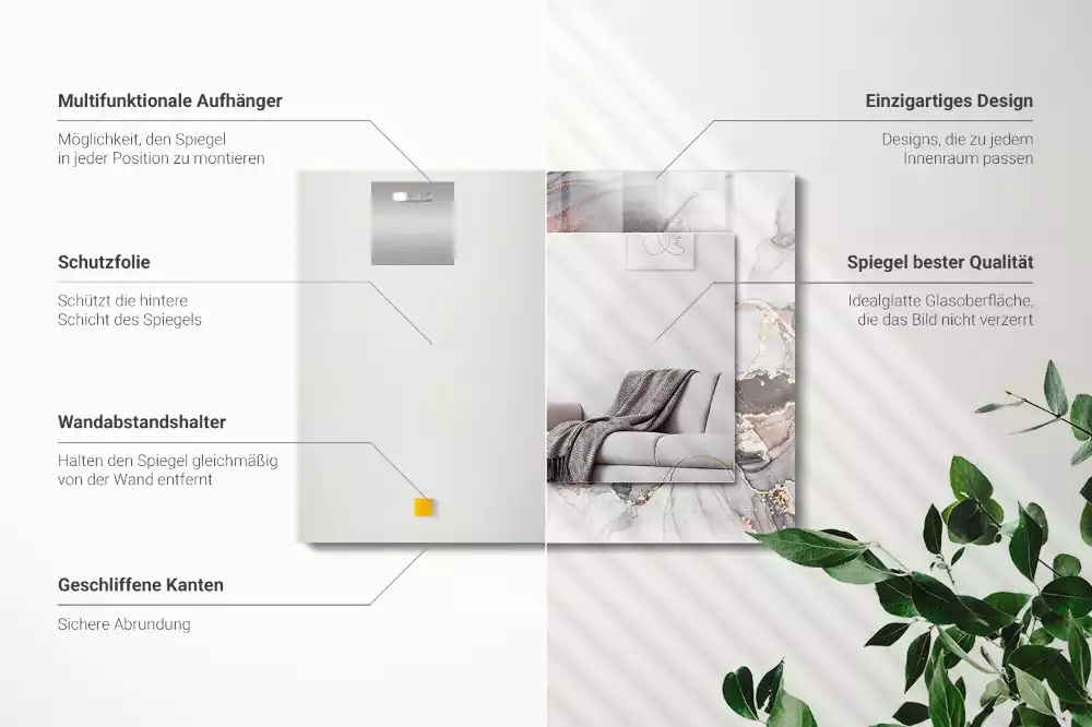 Obdélníkové dekorační zrcadlo Abstraktní mramorové umění