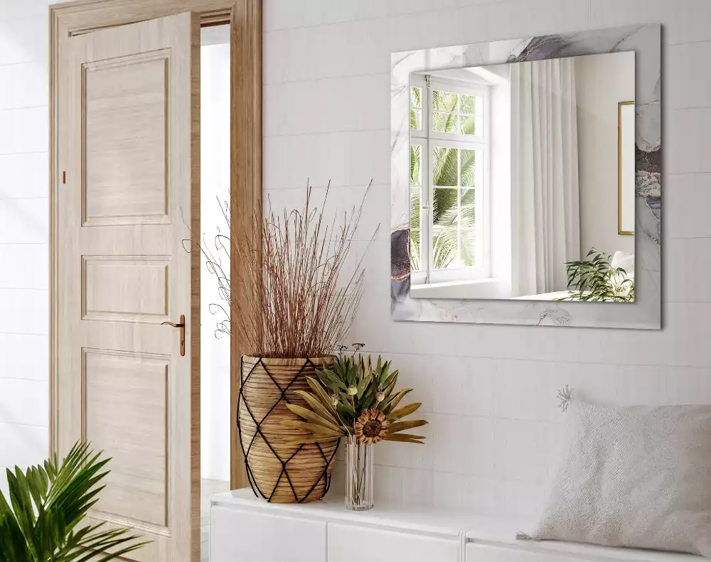 Obdélníkové dekorační zrcadlo Abstraktní mramorové umění