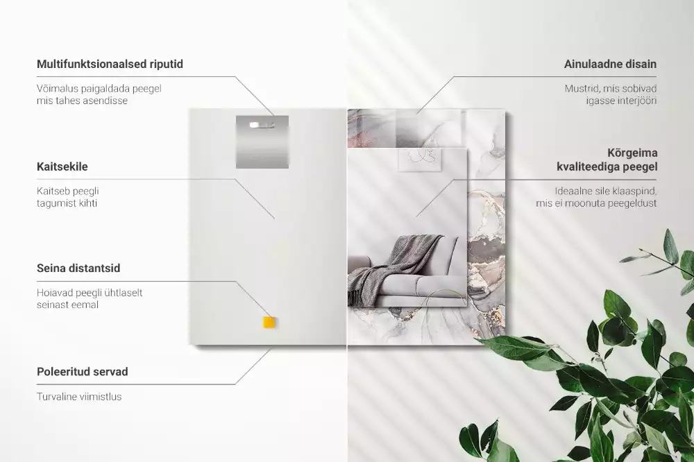 Obdélníkové dekorační zrcadlo Abstraktní mramorové umění