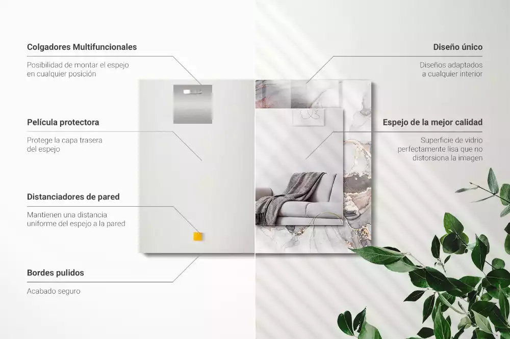 Obdélníkové dekorační zrcadlo Abstraktní mramorové umění