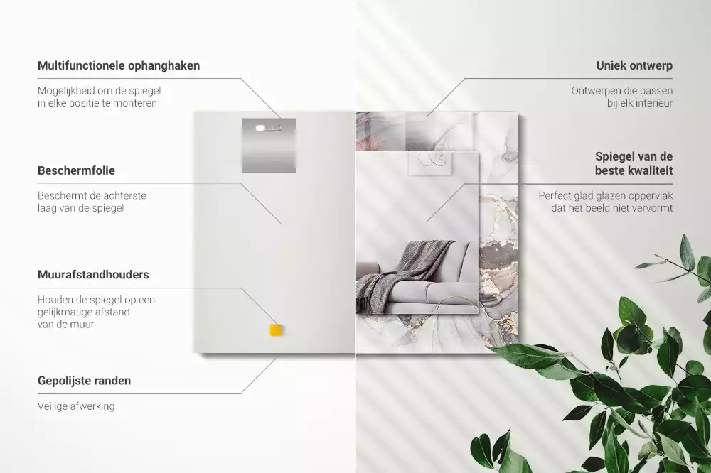 Obdélníkové dekorační zrcadlo Abstraktní mramorové umění