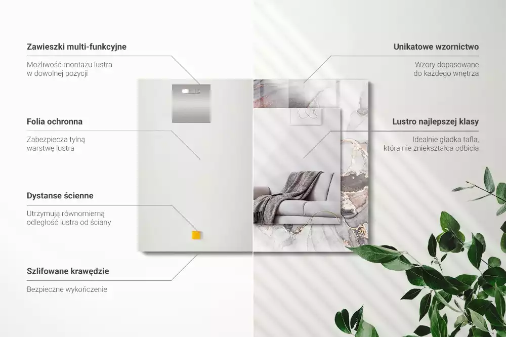 Obdélníkové dekorační zrcadlo Abstraktní mramorové umění