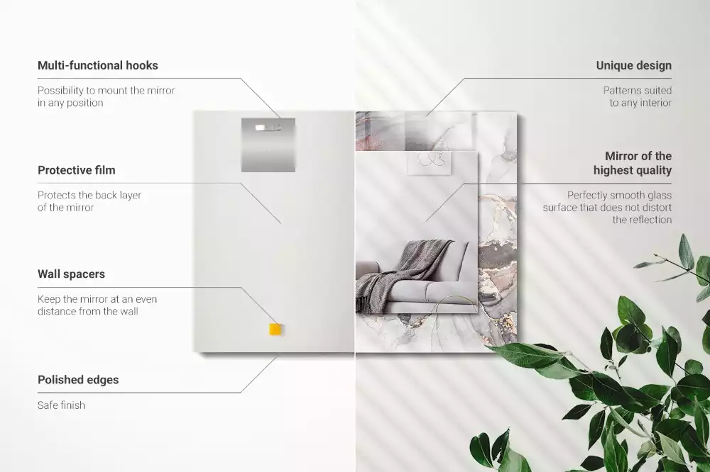 Obdélníkové dekorační zrcadlo Abstraktní mramorové umění