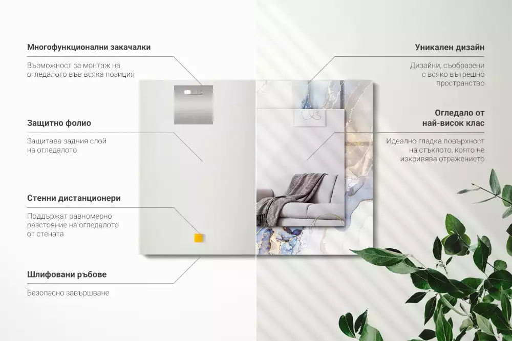 Obdélníkové dekorační zrcadlo Abstraktní mramorové umění