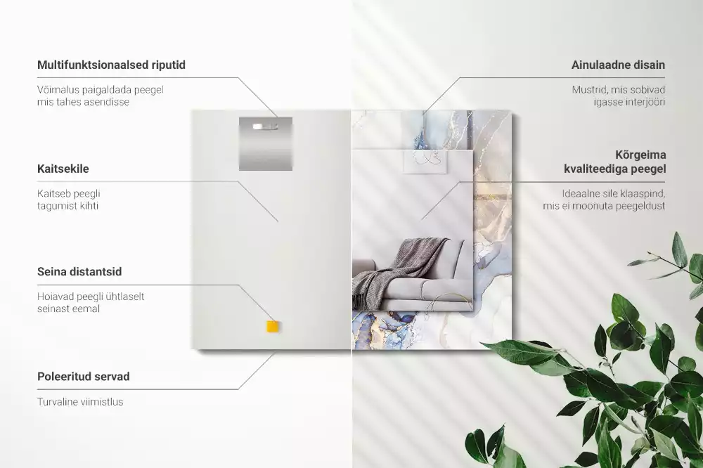 Obdélníkové dekorační zrcadlo Abstraktní mramorové umění