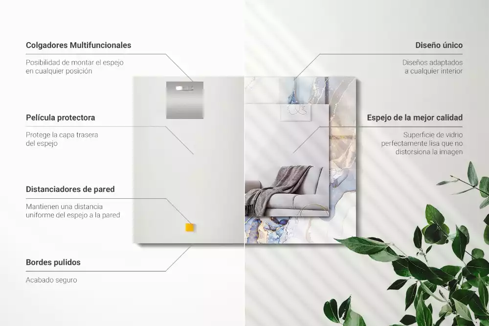 Obdélníkové dekorační zrcadlo Abstraktní mramorové umění