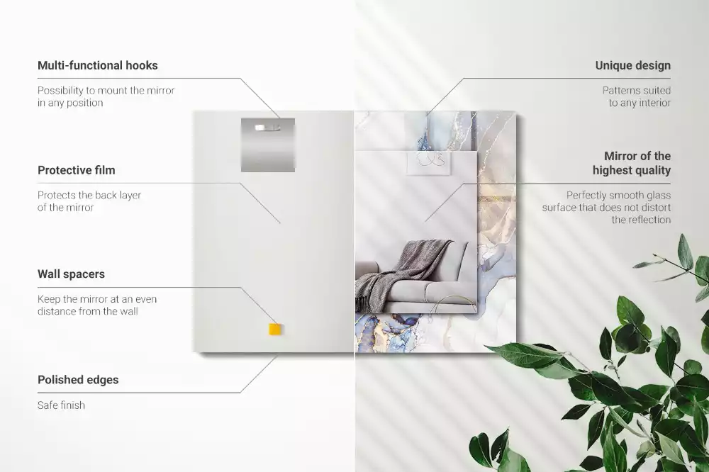 Obdélníkové dekorační zrcadlo Abstraktní mramorové umění