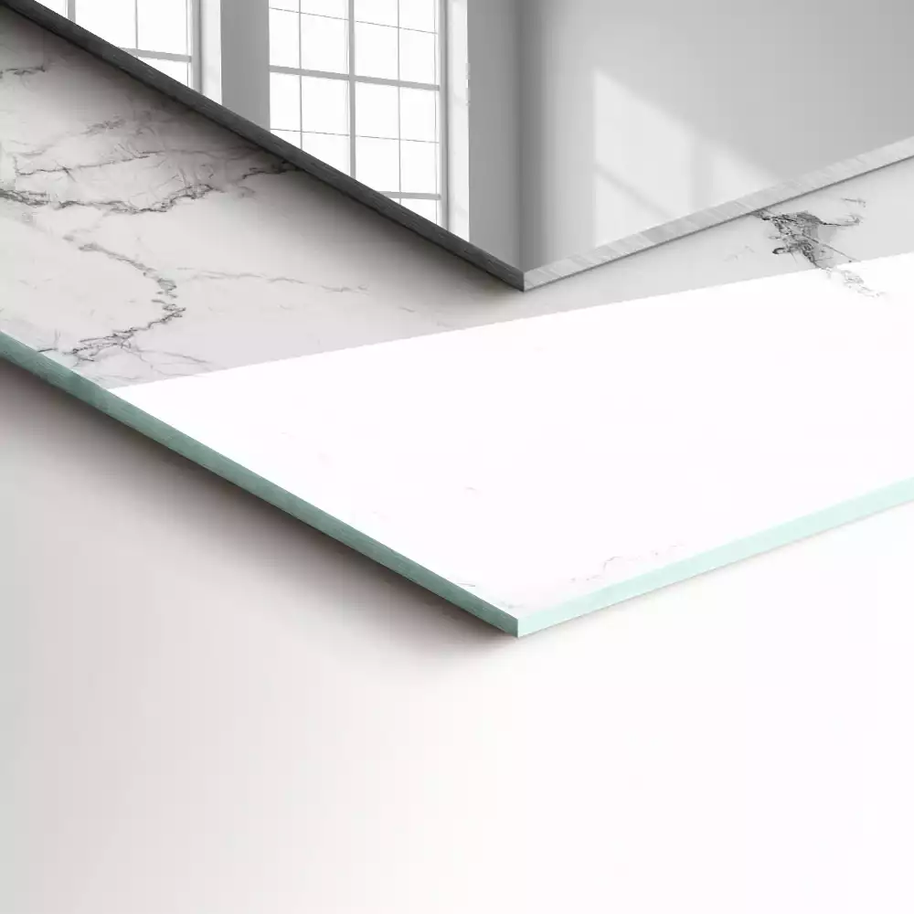 Obdélníkové dekorační zrcadlo Bílý mramorový vzor