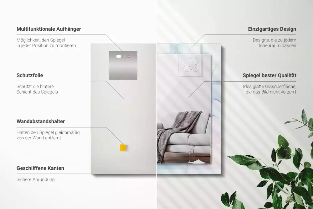 Obdélníkové dekorační zrcadlo Abstraktní akvarel