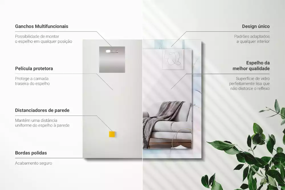 Obdélníkové dekorační zrcadlo Abstraktní akvarel