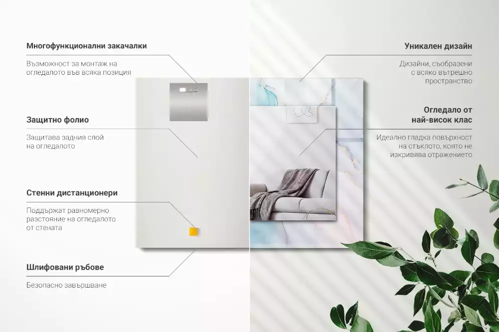 Obdélníkové dekorační zrcadlo Abstraktní akvarel