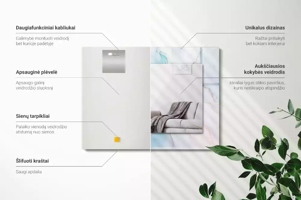 Obdélníkové dekorační zrcadlo Abstraktní akvarel