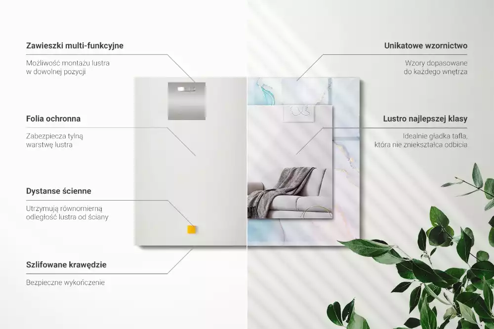 Obdélníkové dekorační zrcadlo Abstraktní akvarel