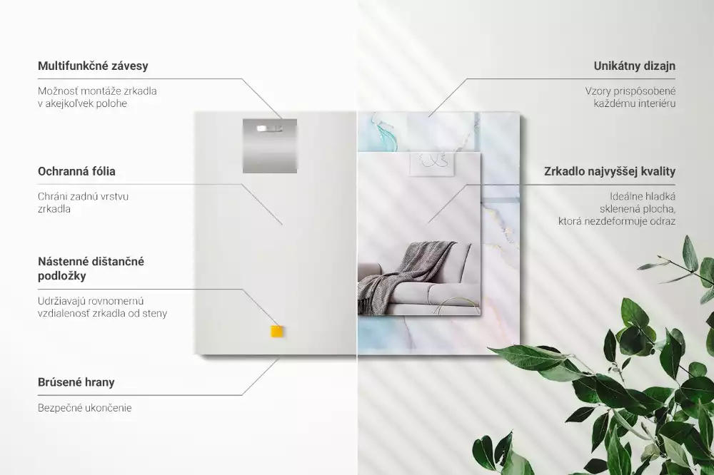 Obdélníkové dekorační zrcadlo Abstraktní akvarel