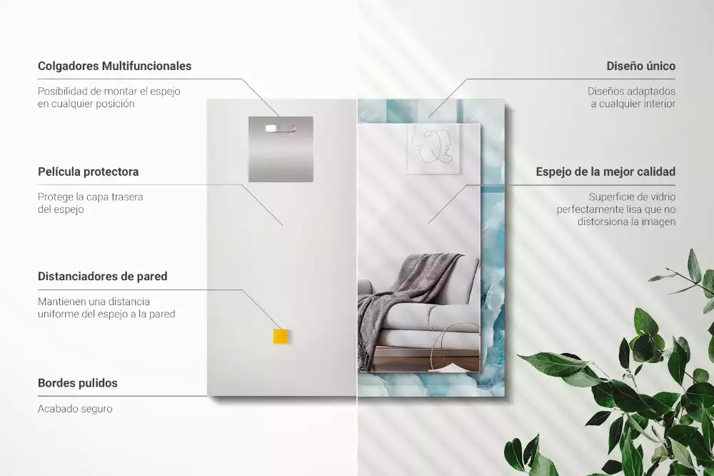 Obdélníkové dekorační zrcadlo Textura modrého mramoru