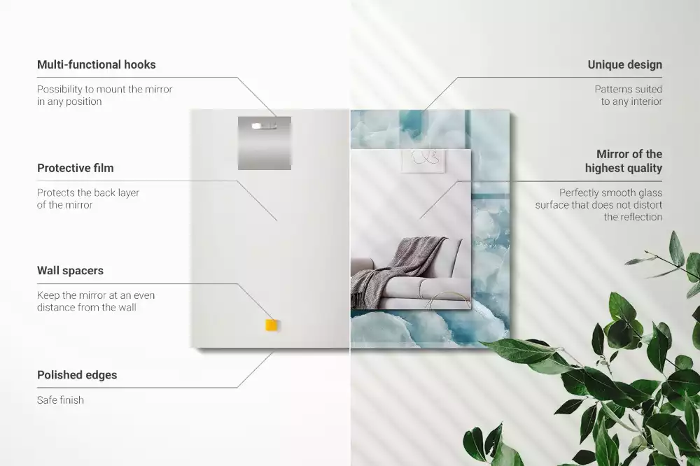 Obdélníkové dekorační zrcadlo Textura modrého mramoru