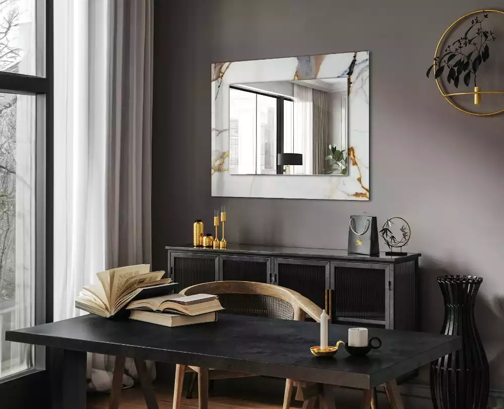 Obdélníkové dekorační zrcadlo Mramor s žilami