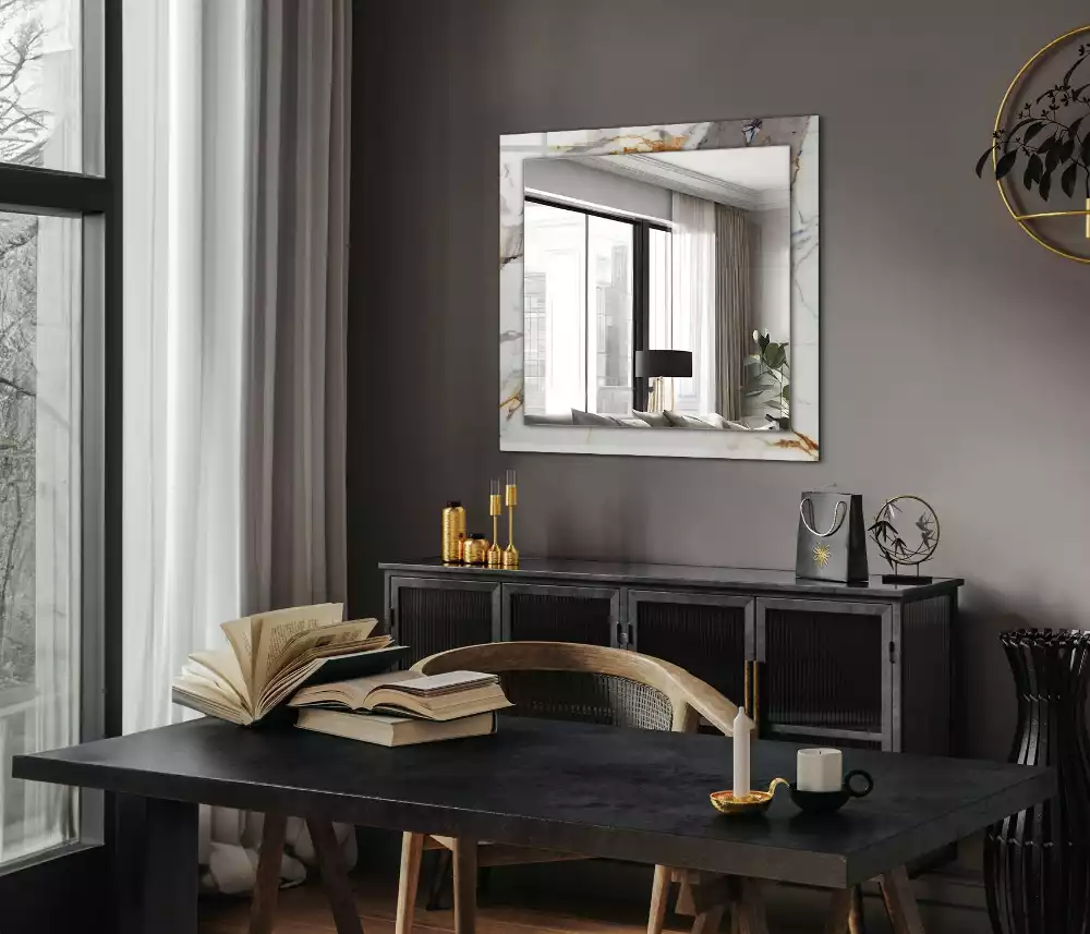 Obdélníkové dekorační zrcadlo Mramor s žilami