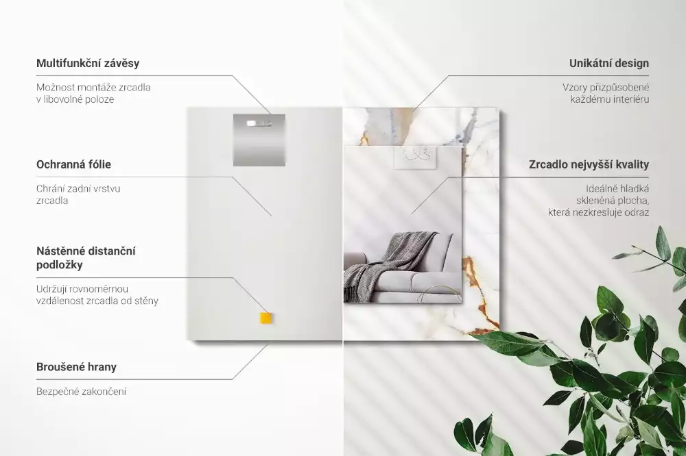 Obdélníkové dekorační zrcadlo Mramor s žilami