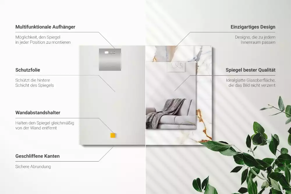 Obdélníkové dekorační zrcadlo Mramor s žilami