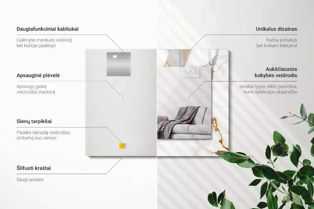 Obdélníkové dekorační zrcadlo Mramor s žilami