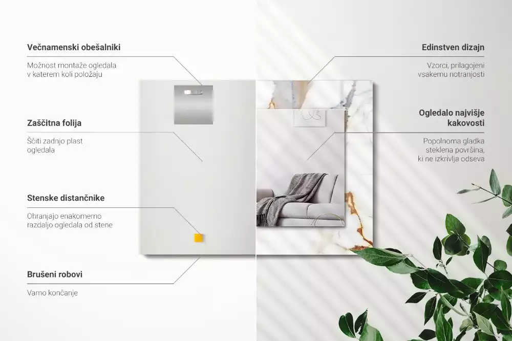 Obdélníkové dekorační zrcadlo Mramor s žilami