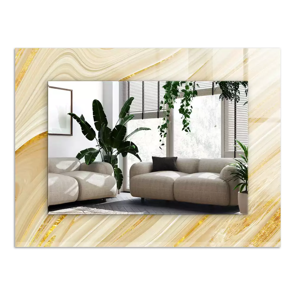 Obdélníkové dekorační zrcadlo Žluté abstraktní čáry